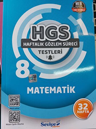 SEVİYE YAYINLARI 8.SINIF MATEMATİK  HGS( HAFTALIK GÖZLEM SÜRECİ) TESTLERİ 32 HAFTA